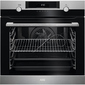Встраиваемый духовой шкаф AEG С паром,  60 см,  71 л,  черный+нержавеющая сталь,  термозонд, каталитическая очистка
