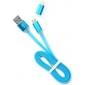 Cablexpert Кабель USB 2.0 CC-mAPUSB2bl1m,  AM / microBM 5P - iPhone lightning,  1м,  комбо кабель,  алюминиевые разъемы,  голубой,  блистер