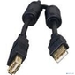 Bion Кабель удлинительный USB 2.0 A-A  (m-f),  позолоченные контакты,  ферритовые кольца,  1.8м,  черный [BXP-CCF-USB2-AMAF-018]