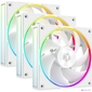 Вентилятор ID-Cooling AF-127-ARGB-W Trio ARGB 120x120x27mm белый 4-pin 14-30dB 180gr Ret