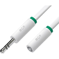GCR Удлинитель аудио 20.0m jack 3, 5mm / jack 3, 5mm белый,  зеленая окантовка,  ультрагибкий,  M / F,  Premium,  экран,  стерео,  GCR-53992