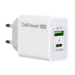 Сетевое З / У GoPower GPQC08 1USB+1Type-C 20W QC3.0 белый