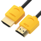 Greenconnect GCR-51584 Кабель SLIM 0.5m HDMI 2.0,  желтые коннекторы Slim,  OD3.8mm,  HDR 4:2:2,  Ultra HD,  4K 60 fps 60Hz,  3D,  AUDIO,  18.0 Гбит / с,  32 / 32 AWG, 