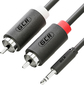 Greenconnect Кабель-переходник аудио 1.0m jack 3, 5mm  /  2 х RCA ,  черный,  M / M,  GCR-51723