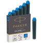 Картридж Parker Quink Z17 Mini  (CW1950409) синие чернила для ручек перьевых  (6шт)