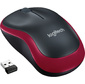 Logitech M185 Red,  оптическая,  1000dpi,  2.4GHz,  USB-ресивер Logitech Unifying®