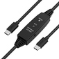 GCR Кабель активный 10.0m TypeC-C USB 2.0,  M / M,  с усилителем сигнала,  разъём для доп.питания,  черный,  28 / 24 AWG