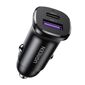 Автомобильное зарядное устройство UGREEN EC305  (25845) USB-C PD+USB-A QC 30W Fast Car Charger с чехлом. Цвет: черный