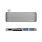 Адаптер Deppa USB-C адаптер для Macbook,  5в1, графит,  Deppa