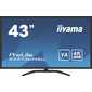 Монитор жидкокристаллический Iiyama Монитор LCD 42.5'' 16:9 3840x2160 (UHD 4K) IPS,  nonGLARE,  450cd / m2,  178° / 178°,  1300:1,  80M:1,  16.7M,  4ms,  2xHDMI,  2xDP,  USB-Hub,  Tilt,  Speakers,  3Y,  Black