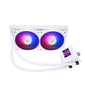 Водяное охлаждение для процессора /  Water Cooling System Thermalright Frozen Warframe SE 240 ARGB White  (240mm,  LED temp.,  Black,  ARGB /  Fans: 2x120mm,  70.84CFM,  29.8dBA,  2000RPM /  Pump height 59mm,  Rad thickness 27mm /  S: 1851,  1700,  1200,  115X,  AM5,  AM4)