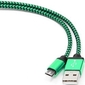 Gembird Кабель USB 2.0 Cablexpert CC-mUSB2gn1m,  AM / microBM 5P,  1м,  нейлоновая оплетка,  алюминиевые разъемы,  зеленый,  пакет