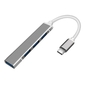ORIENT CU-323,  Type-C USB 3.0  (USB 3.1 Gen1) / USB 2.0 HUB 4 порта: 1xUSB3.0 + 3xUSB2.0,  USB штекер тип С,  алюминиевый корпус,  серебристый  (31235)