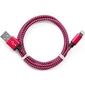 Gembird Кабель USB 2.0 Cablexpert CC-ApUSB2pe1m,  AM / Lightning 8P,  1м,  нейлоновая оплетка,  алюминиевые разъемы,  фиолетовый,  пакет