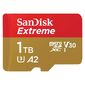 Флеш карта microSDXC 1024GB SanDisk EXTREME Class 10,  UHS-I,  W130,  R 190 МБ / с,  <SDSQXAV-1T00-GN6MN> без адаптера на SD