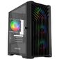 Powercase Mistral Micro X4B,  Tempered Glass,  4х 120mm 5-color fan,  чёрный,  mATX   (CMMXB-L4)