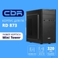 CBR Корпус mATX Minitower RD873,  без БП,  2*USB 2.0,  HD Audio+Mic,  кабель питания 1.2м,  Black [PCC-MATX-RD873-WPSU]