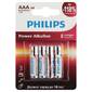 Элемент питания алкалиновый AAA / LR03 1.5В Power  (блист. 4шт) Philips Б0062736
