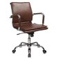 Бюрократ Ch-993-Low brown,  Кресло,  коричневая иск. кожа,  низкая спинка,  крестовина хром