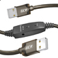 GCR Кабель активный 15.0m USB 2.0,  AM / AM,  черно-прозрачный,  с усилителем сигнала,  разъём для доп.питания,  24 / 22 AWG