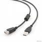 Bion Кабель удлинительный USB 2.0 A-A  (m-f),  позолоченные контакты,  ферритовые кольца,  1.8м,  черный [BXP-CCF-USB2-AMAF-018]