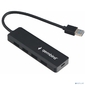 Gembird Разветвитель USB3.1 4xUSB,  с доп.питанием  (порт Type-C),  кабель USB 19см,  черный,  коробка  (UHB-C414)