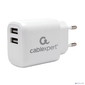 Cablexpert  Зарядное устройство 10.5Вт,  2.1А,  2xUSB,  белый,  пакет  (MP3A-PC-58)