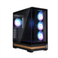 корпус ZALMAN P40 NAMU,  ATX,  BLACK,  WINDOW,  WOODEN ELEMENTS,  2xCombo (2.5” or 3.5”),  1xUSB TYPE-C,  2xUSB3.0,  SIDE 3x120mm ARGB,  REAR 1x120mm ARGB