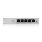 Коммутатор Web Smart L2 коммутатор Zyxel GS1200-5HPv3,  5xGE  (4xPoE+),  бюджет PoE 68 Вт,  настольный,  бесшумный