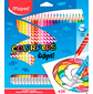 Карандаши цветные Maped COLOR`PEPS OOPS 832824 трехгранные пластик 24цв. стираемые ластик коробка / европод.