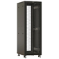 Шкаф серверный Hyperline  (TTBR-3761-DD-RAL9004) напольный 37U 600x1000мм пер.дв.перфор.2ств. задн.дв.перфор.2-хст. направл.под закл.гайки 1000кг черный 910мм 1833мм IP20 сталь