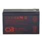 Battery CSB series GP,  HR1234W F2,  voltage 12V,  capacity 34 W / C at 15 min. discharge to U fin. - 1.67 V / Cel at 25°C,   (discharge 20 hours),  max. discharge current  (5 sec.) 130A,  short circuit current 349A,  max. charge current 3.4A,  lead-acid type AGM,  terminals F2,  LxWxH 150.9x64.8x98.6mm.,  weight 2.5kg.,  service life 5 years.