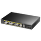 Коммутатор /  24-10 / 100 / 1000 BASE-T Gigabit ports,  2-Port 10 / 100 / 1000 BASE-T Gigabit Uplink ports,  2-1000 BASE-X SFP Slot,  24-port IEEE 802.3at PoE+ Injector,  300 watts total Power budget,  Supports PoE power up to 30W for each PoE port,  Extend Mode  (Transmit distance up to 250m at 10 Mbps ),  Port Lightning Protection: Common  Mode 4KV,  ESD 8KV,  Watchdog,  300W Internal