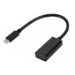 ORIENT Кабель-адаптер C025,  USB3.1 Type-C  (DisplayPort Alt mode) -> HDMI F,  4K@30Hz,  длина 0.15 метра,  чёрный  (31059)