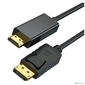 Bion Кабель DisplayPort - HDMI,  20M / 19M,  однонаправленный конвертор сигнала с DisplayPort в HDMI,  экран,  2м,  черный [BXP-CC-DP-HDMI-020]