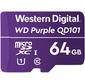 Флеш-накопитель WD Карта памяти WD Purple Surveillance MicroSDXC WDD064G1P0A 64ГБ Class 10 для видеонаблюдения