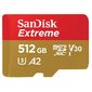 Флеш карта microSD 512GB SanDisk microSDXC Class 10 UHS-I A2 C10 V30 U3 Extreme 190MB / s