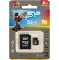 Micro SecureDigital 16Gb Silicon Power SP016GBSTHBU1V10-SP {MicroSDHC Class 10,  SD adapter}