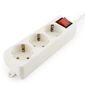 Сетевой фильтр Гарнизон ELB-G3-W-3,  3 евророзетки с выключателем и заземлением,  допустимый ток 16А,  длина 3м.