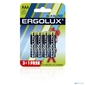 Ergolux  Alkaline LR03 BL 3+1 (FREE)  (LR03 BL3+1,  батарейка, 1.5В)  (4шт. в уп-ке)