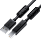 GCR Кабель PROF 1.5m USB 2.0,  AM / BM,  черный,  ферритовые кольца,  28 / 24 AWG,  экран,  армированный,  морозостойкий,  GCR-52078