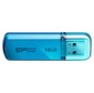Накопитель USB flash 16ГБ Silicon Power "Helios 101" SP016GBUF2101V1B,  голубой  (USB2.0)