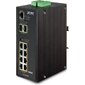 IP30 L2+ SNMP Manageable 8-Port Gigabit POE (Af) Switch + 2-Port Gigabit SFP Industrial Switch  (-40 to 75 C),  ERPS Ring Supported,  1588
