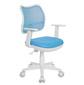 Бюрократ CH-W797 / LB / TW-55,  Кресло,  белый пластик,  спинка светло-голубая сетка,  сиденье светло-голубое