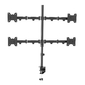 [WDM4-26] Настольное крепление для четырех мониторов 14"-26",  VESA 75x75,  100x100,  макс. нагрузка 10 кг,   расст. от основания до 374 мм.,  наклон -30° / +30°,  поворот -90° / +90°,  вращение 360°,  2 способа крепления: сквозное и струбцина,  черн.