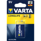 Батарейка Varta LONGLIFE Крона 6LR61 BL1 Alkaline 9V  (4122)  (1 / 10 / 50)