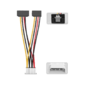 Кабель-переходник питания Vention  MOLEX 4pin M  /  2 x SATA 15pin F угол 90 - 0.15м