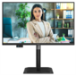 Монитор 23, 8" AOC 1920x1080 WLED 16:9 IPS 300cd,  1500:1,  20M:1,  4ms,  178° / 178°,  VGA,  HDMI,  DP,  USB hub: USB3.2x3,  USB-B3.2,  USB-C (15W),  120Hz,  Speakers,  Tilt,  Height,  Swivel,  Pivot,  Internal,  VESA,  Black,  3y