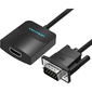 Мультимедиа конвертер Vention VGA + аудио > HDMI,  гибкий,  черный