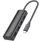 Разветвитель USB-C Hoco HB41 Type-C 4порт. черный